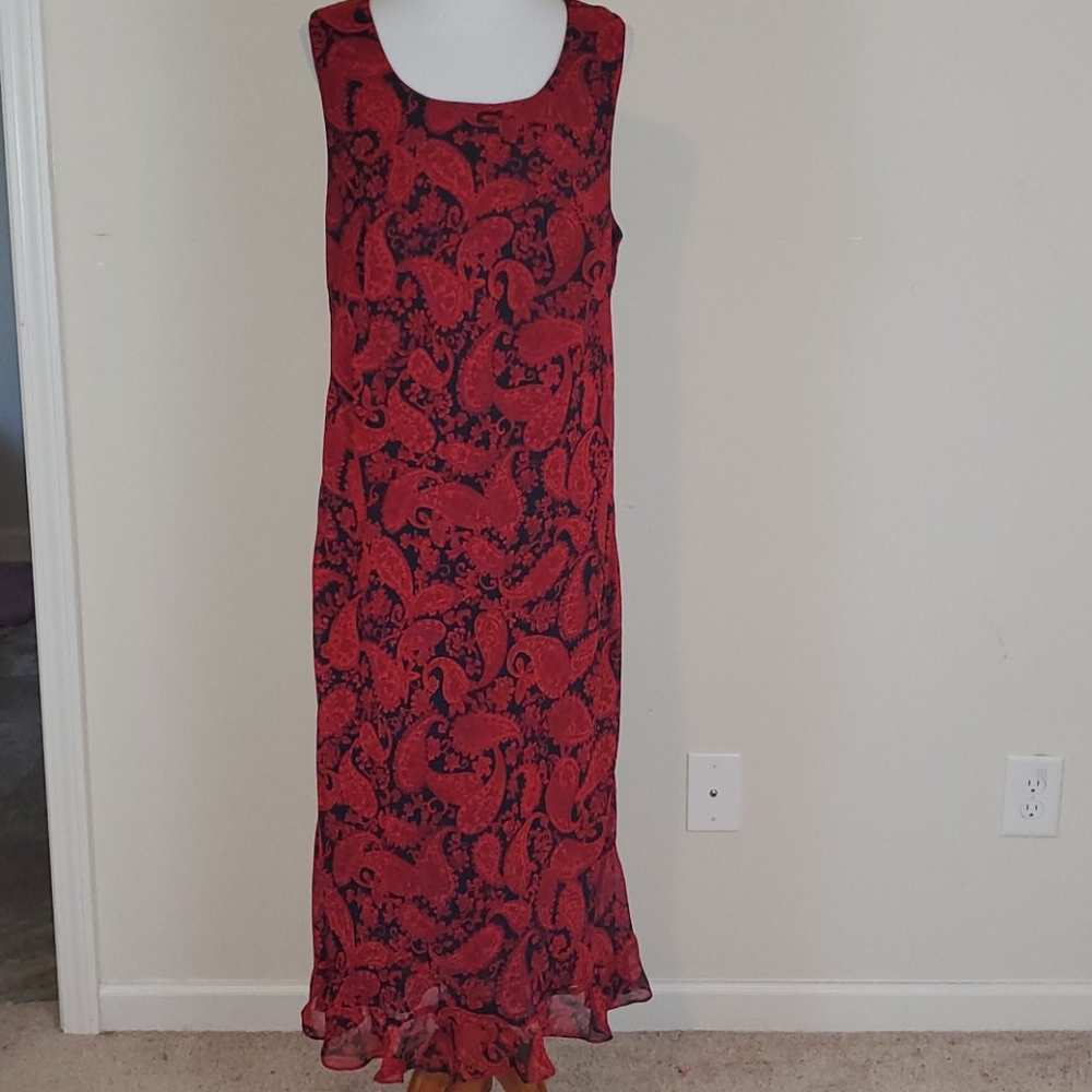 Studio 1 red paisley print dress size 20W